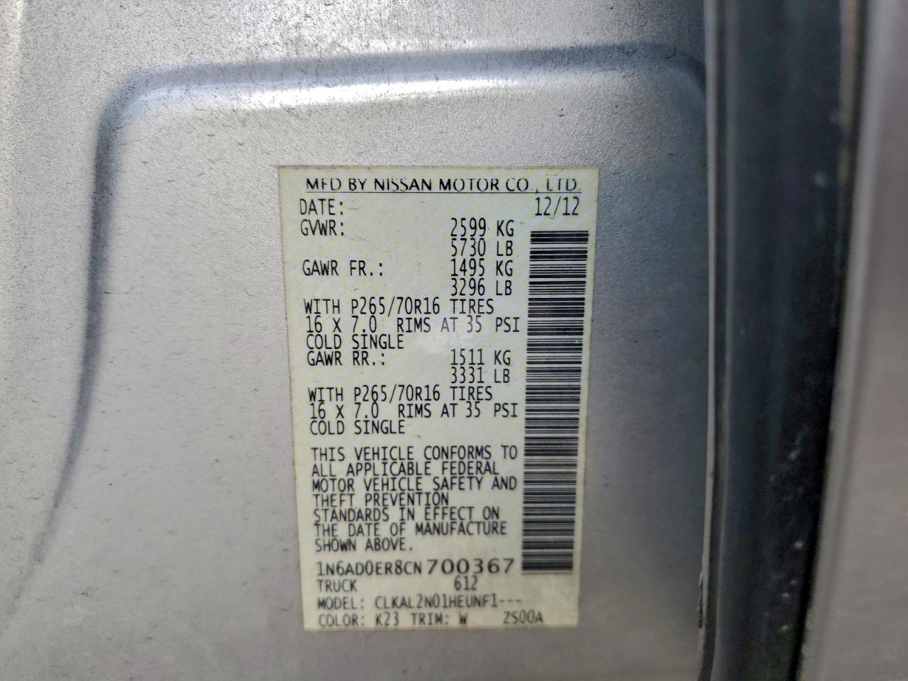 Nissan Frontier S Image 7